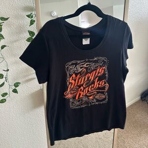 Harley-Davidson Black and Orange Graphic Tee